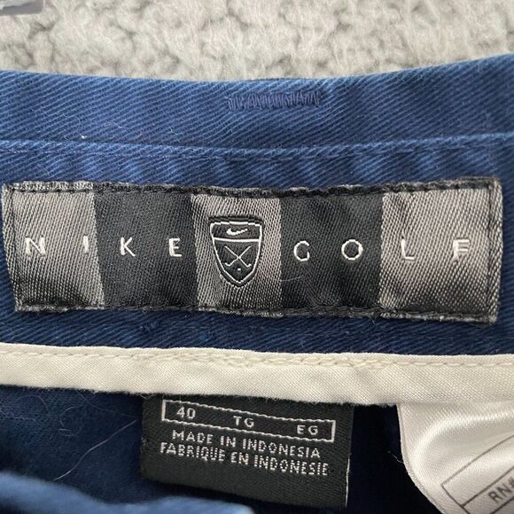 Nike Golf Shorts Men 40 Navy Pleated Chino - Picture 3 of 11